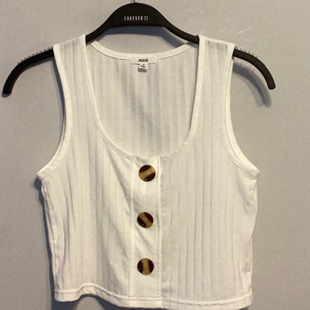 Ardene cropped white tank size small